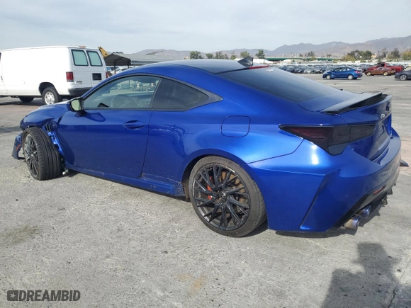 2020 Lexus RC F with VIN JTHJP5BC5L5007844, listed as a Copart auction lot 79658194 with 27,384 mi miles and Salvage Title. Bid and sale history available at carsss.com. Image 2.