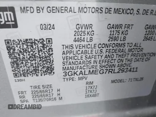 2024 GMC Terrain SLE z VIN 3GKALMEG7RL293411, wystawiony jako IAAI lot #42212636 z przebiegiem 21 429 mil mil oraz . Historia ofert i sprzedaży dostępna na DreamBid. Obrazek 9.