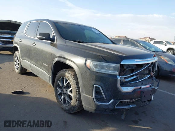 2021 GMC Acadia SLE with VIN 1GKKNRL49MZ192232, listed as a IAAI auction lot 41218288 with 156,452 mi miles. Bid and sale history available at carsss.com. Image 1.