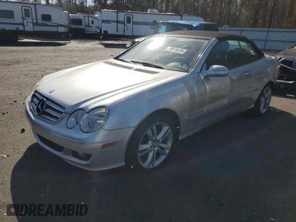 2008 Mercedes-Benz CLK 350 with VIN WDBTK56F38T088745, listed as a Copart auction lot 79519424 with 74,524 mi miles and Salvage Title. Bid and sale history available at DreamBid. Image 1.
