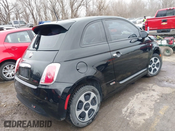 2015 FIAT 500e with VIN 3C3CFFGE7FT561599, listed as a IAAI auction lot 41478338 with 48,137 mi miles. Bid and sale history available at carsss.com. Image 4.