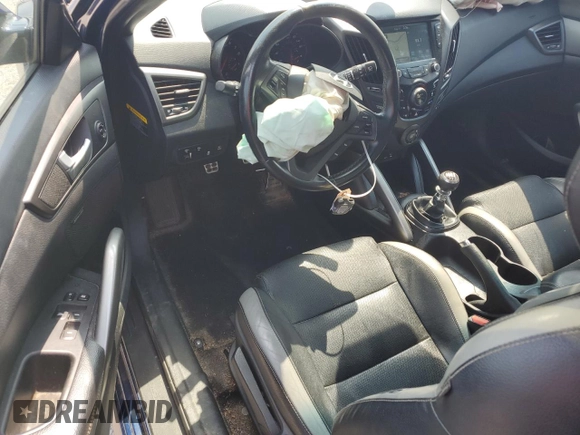 2016 Hyundai Veloster Turbo with VIN KMHTC6AE3GU278777, listed as a Copart auction lot 64387313 with 95,982 mi miles and Salvage Title. Bid and sale history available at carsss.com. Image 8.