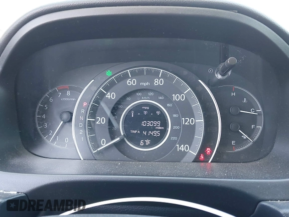 2014 Honda CR-V LX with VIN 5J6RM3H38EL038829, listed as a IAAI auction lot 41845064 with 103,099 mi miles. Bid and sale history available at carsss.com. Image 7.