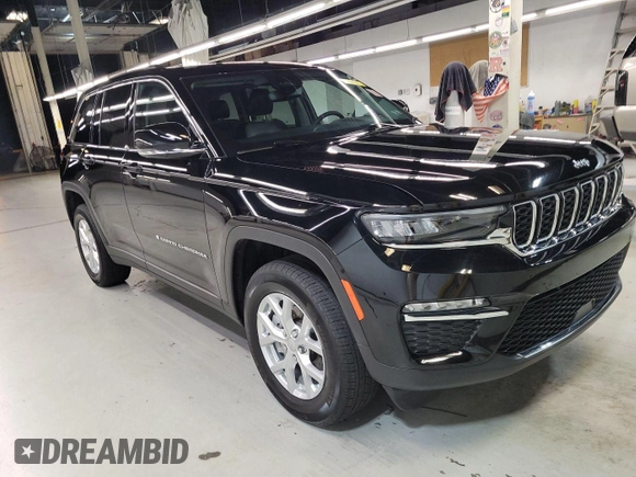 2023 Jeep Grand Cherokee Limited with VIN 1C4RJHBGXPC545550, listed as a IAAI auction lot 42859716 with 34,610 mi miles and . Bid and sale history available at DreamBid. Image 1.