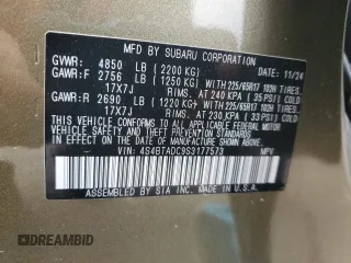 2025 Subaru Outback Premium with VIN 4S4BTADC9S3177573, listed as a Copart auction lot 57446915 with 3,005 mi miles and Salvage title. Bid and sale history available at DreamBid. Image 13.