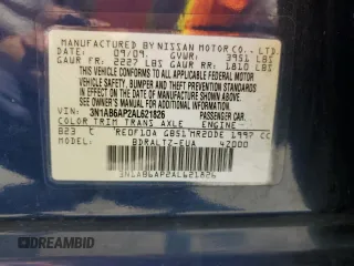2010 Nissan Sentra S with VIN 3N1AB6AP2AL621826, listed as a Copart auction lot 60544115 with 116,031 mi miles and Salvage title. Bid and sale history available at DreamBid. Image 13.