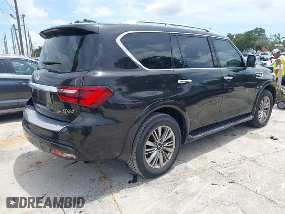 2018 Infiniti QX80 with VIN JN8AZ2NF1J9663338, listed as a IAAI auction lot 42689592 with 69,559 mi miles and . Bid and sale history available at DreamBid. Image 4.