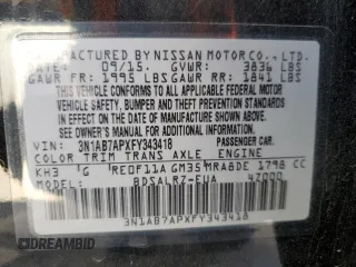 2015 Nissan Sentra SR with VIN 3N1AB7APXFY343418, listed as a Copart auction lot 47954465 with 92,077 mi miles and Salvage Title. Bid and sale history available at DreamBid. Image 14.