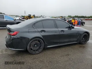 2024 BMW M3 Competition xDrive with VIN WBS43AY0XRFT17144, listed as a Copart auction lot 60822865 with 34,710 mi miles and Salvage title. Bid and sale history available at DreamBid. Image 3.
