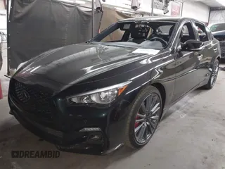 2024 Infiniti Q50 Red Sport 400 with VIN JN1FV7DP4RM660305, listed as a IAAI auction lot 41829269 with 9,943 mi miles and . Bid and sale history available at DreamBid. Image 20.