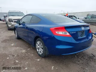 2012 Honda Civic Cpe LX with VIN 2HGFG3A52CH507436, listed as a IAAI auction lot 41452627 with 1 mi miles. Bid and sale history available at carsss.com. Image 3.