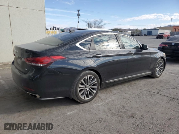 2017 Genesis G80 3.8L with VIN KMHGN4JE9HU190186, listed as a Copart auction lot 78520824 with 187,490 mi miles and Salvage Title. Bid and sale history available at DreamBid. Image 3.