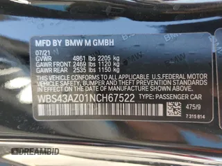 2022 BMW M4 Competition xDrive with VIN WBS43AZ01NCH67522, listed as a Copart auction lot 76263264 with 0 mi miles and Salvage Title. Bid and sale history available at carsss.com. Image 13.