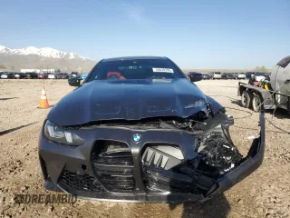 2025 BMW M4 Competition xDrive with VIN WBS33HK00SCS80612, listed as a Copart auction lot 50630295 with 8,666 mi miles and Salvage Title. Bid and sale history available at carsss.com. Image 5.