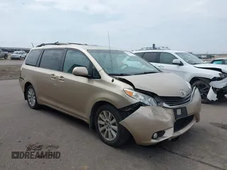 2013 Toyota Sienna XLE with VIN 5TDDK3DC4DS055796, listed as a IAAI auction lot 41993530 with 256,735 mi miles and . Bid and sale history available at DreamBid. Image 1.