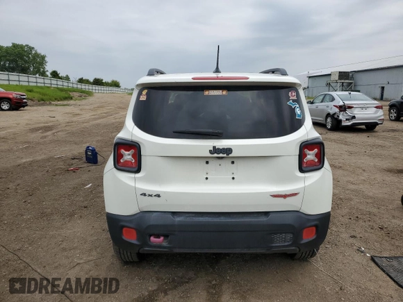 2017 Jeep Renegade Trailhawk with VIN ZACCJBCB7HPE93426, listed as a Copart auction lot 59861305 with 153,094 mi miles and Clean title. Bid and sale history available at DreamBid. Image 6.