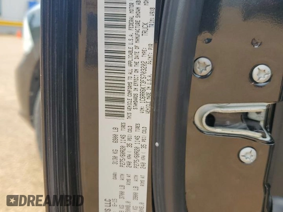 2015 Ram 1500 Express with VIN 1C6RR6KT3FS703202, listed as a Copart auction lot 53130255 with 111,466 mi miles and Salvage title. Bid and sale history available at DreamBid. Image 12.