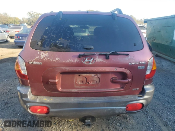 2003 Hyundai Santa Fe LX with VIN KM8SC73E63U489772, listed as a Copart auction lot 77115994 with 137,579 mi miles and Salvage Title. Bid and sale history available at carsss.com. Image 6.