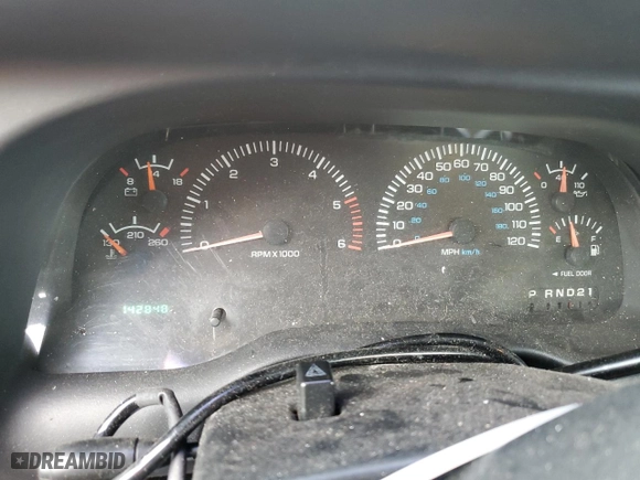 2000 Dodge Ram 1500 with VIN 1B7HC13Y9YJ157209, listed as a Copart auction lot 47198055 with 142,848 mi miles and Salvage Title. Bid and sale history available at carsss.com. Image 9.