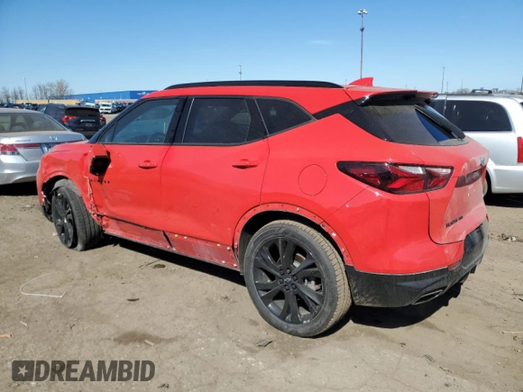 2022 Chevrolet Blazer RS with VIN 3GNKBKRS8NS137567, listed as a Copart auction lot 53806235 with 71,174 mi miles and Salvage title. Bid and sale history available at DreamBid. Image 2.