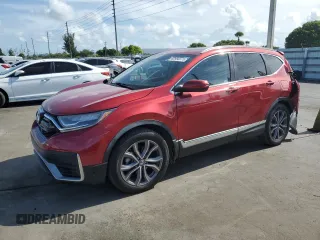 2020 Honda CR-V Touring with VIN 7FARW1H96LE016261, listed as a Copart auction lot 60956375 with 86,984 mi miles and Salvage title. Bid and sale history available at DreamBid. Image 1.