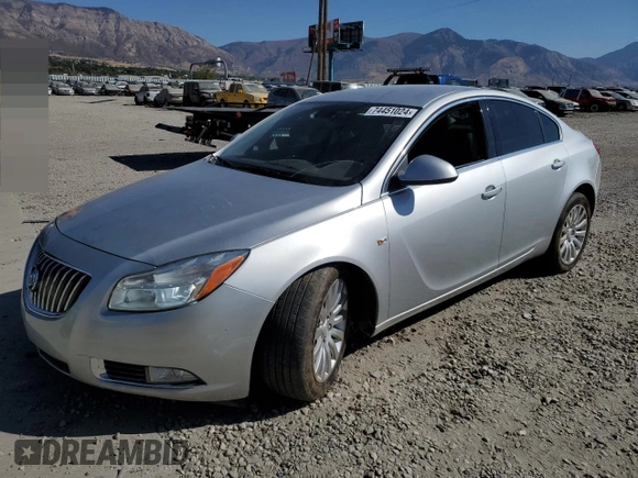 2011 Buick Regal CXL Turbo TO1 with VIN W04GV5EV7B1133136, listed as a Copart auction lot 74451024 with 161,599 mi miles and Salvage Title. Bid and sale history available at carsss.com. Image 1.