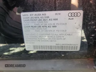 2019 Audi e-tron Premium Plus z VIN WA1LAAGE5KB014477, wystawiony jako Copart lot #52160195 z przebiegiem 75 633 mil mil oraz Szkoda całkowita • Salvage title. Historia ofert i sprzedaży dostępna na DreamBid. Obrazek 13.