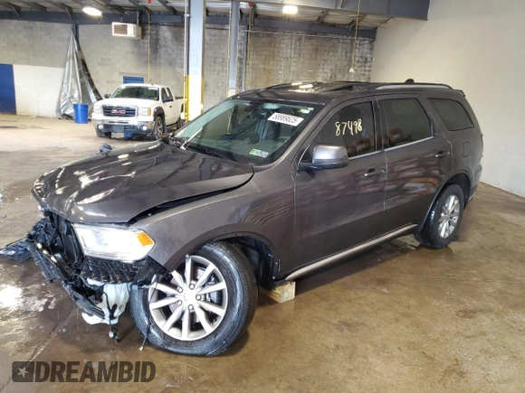 2017 Dodge Durango SXT with VIN 1C4RDJAG3HC905274, listed as a Copart auction lot 58989625 with 87,498 mi miles and Salvage title. Bid and sale history available at DreamBid. Image 1.