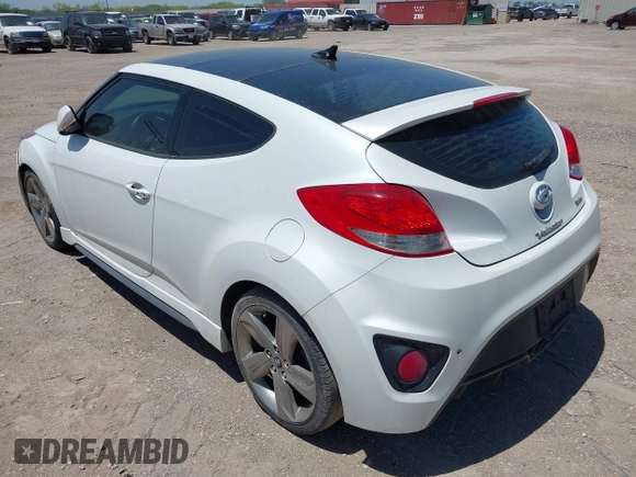 2013 Hyundai Veloster Turbo w/Black Int with VIN KMHTC6AE4DU122078, listed as a IAAI auction lot 42086862 with 203,692 mi miles. Bid and sale history available at carsss.com. Image 3.