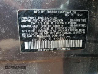 2025 Subaru Forester Touring с VIN JF2SLDTCXSH492278, выставлен на аукционе Copart как лот 59778025 с пробегом 10 447 миль миль и Списание • Salvage title. История ставок и продаж доступна на DreamBid. Изображение 13.