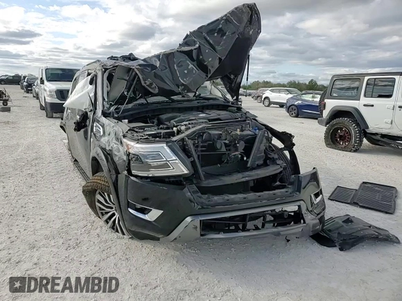 2021 Nissan Armada SV with VIN JN8AY2ACXM9147160, listed as a Copart auction lot 83873234 with Not Provided miles and Non Repairable. Bid and sale history available at carsss.com. Image 12.