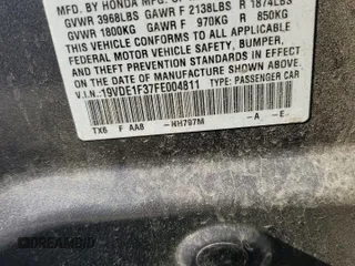 2015 Acura ILX z VIN 19VDE1F37FE004811, wystawiony jako Copart lot #52642755 z przebiegiem 77 095 mil mil oraz Szkody całkowita. Historia ofert i sprzedaży dostępna na DreamBid. Obrazek 12.