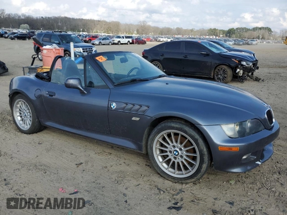 2001 BMW Z3 3.0 with VIN WBACN53451LL46309, listed as a Copart auction lot 68974214 with 156,216 mi miles and Salvage title. Bid and sale history available at DreamBid. Image 4.