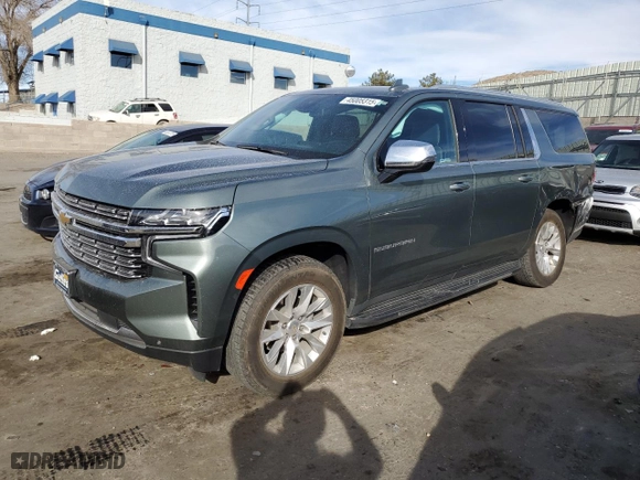 2023 Chevrolet Suburban Premier with VIN 1GNSKFKD9PR252266, listed as a Copart auction lot 45005315 with 46,857 mi miles and Salvage Title. Bid and sale history available at carsss.com. Image 1.