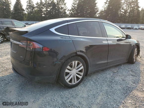 2016 Tesla Model X 70D with VIN 5YJXCAE28GF005190, listed as a Copart auction lot 65254734 with 0 mi miles and Salvage Title. Bid and sale history available at carsss.com. Image 3.