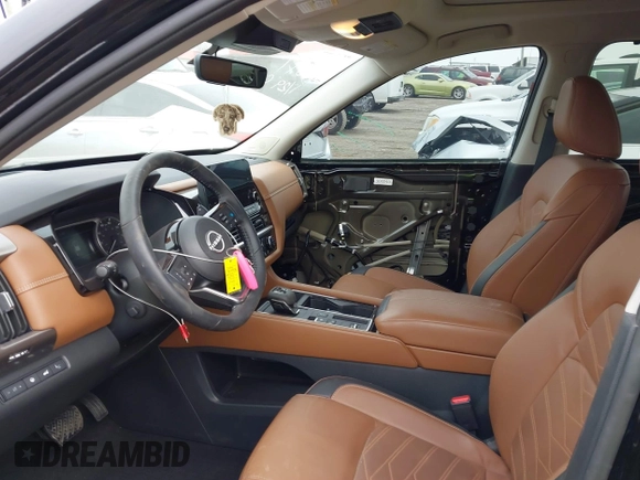 2023 Nissan Pathfinder Platinum with VIN 5N1DR3DG6PC257054, listed as a IAAI auction lot 41565552 with 9,952 mi miles and . Bid and sale history available at DreamBid. Image 5.