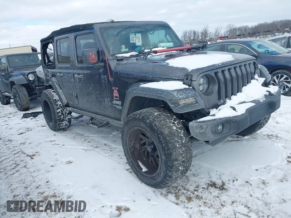 2018 Jeep Wrangler Unlimited Sport S z VIN 1C4HJXDG4JW228078, wystawiony jako IAAI lot #41381520 z przebiegiem 58 899 mil mil oraz . Historia ofert i sprzedaży dostępna na DreamBid. Obrazek 1.