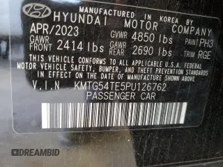 2023 Genesis G70 3.3T with VIN KMTG54TE5PU126762, listed as a Copart auction lot 59840044 with 9,048 mi miles and Clean Title. Bid and sale history available at carsss.com. Image 12.