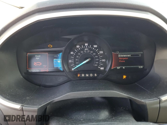2018 Ford Edge SEL with VIN 2FMPK4J93JBC50017, listed as a Copart auction lot 48211095 with 107,028 mi miles and Salvage Title. Bid and sale history available at carsss.com. Image 9.