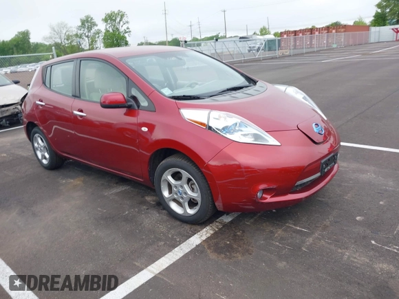 2012 Nissan LEAF SL with VIN JN1AZ0CP5CT022293, listed as a IAAI auction lot 42074728 with 56,761 mi miles. Bid and sale history available at carsss.com. Image 1.