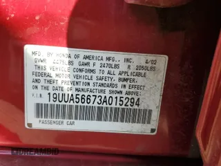 2003 Acura TL with VIN 19UUA56673A015294, listed as a Copart auction lot 63561654 with 211,695 mi miles and Non Repairable. Bid and sale history available at carsss.com. Image 12.