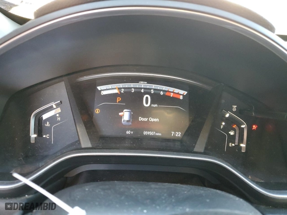 2019 Honda CR-V EX with VIN 7FARW2H53KE033231, listed as a Copart auction lot 53473705 with 59,507 mi miles and Salvage Title. Bid and sale history available at carsss.com. Image 9.