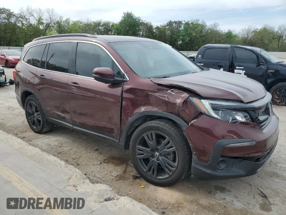 2022 Honda Pilot Special Edition with VIN 5FNYF6H26NB084442, listed as a Copart auction lot 52899755 with 53,627 mi miles and Salvage Title. Bid and sale history available at carsss.com. Image 4.