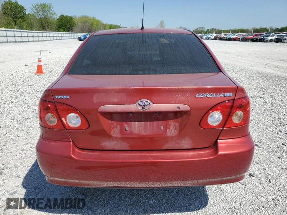 2006 Toyota Corolla CE with VIN JTDBR32E260068401, listed as a Copart auction lot 52941515 with 44,250 mi miles and Salvage Title. Bid and sale history available at DreamBid. Image 6.