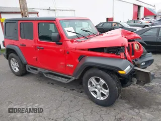 2021 Jeep Wrangler Unlimited Sport S with VIN 1C4HJXDN1MW531032, listed as a IAAI auction lot 40980414 with 29,125 mi miles. Bid and sale history available at carsss.com. Image 1.