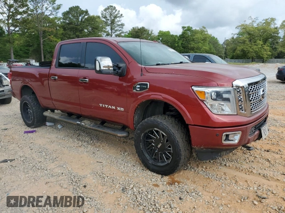 2016 Nissan Titan Platinum Reserve with VIN 1N6BA1F44GN504003, listed as a Copart auction lot 53953375 with Not provided miles and Non repairable. Bid and sale history available at DreamBid. Image 4.