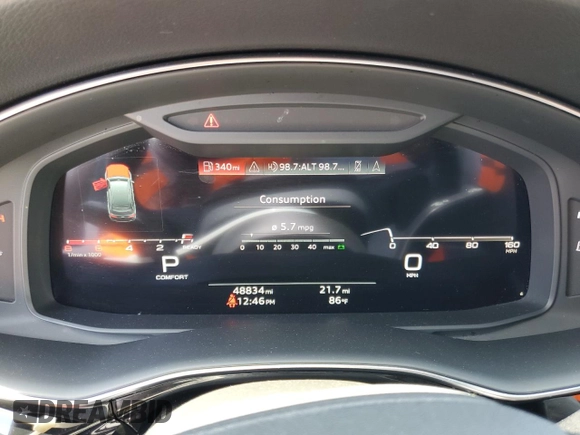 2021 Audi Q7 Premium Plus with VIN WA1LXAF70MD013214, listed as a Copart auction lot 59407865 with 48,834 mi miles and Salvage title. Bid and sale history available at DreamBid. Image 9.