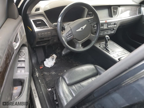 2015 Hyundai Genesis 3.8L with VIN KMHGN4JEXFU039273, listed as a Copart auction lot 45226855 with 0 mi miles and Salvage Title. Bid and sale history available at carsss.com. Image 8.