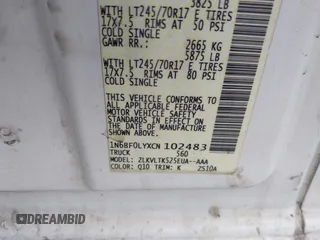 2012 Nissan NV SV with VIN 1N6BF0LYXCN102483, listed as a IAAI auction lot 42185443 with 161,914 mi miles and . Bid and sale history available at DreamBid. Image 9.