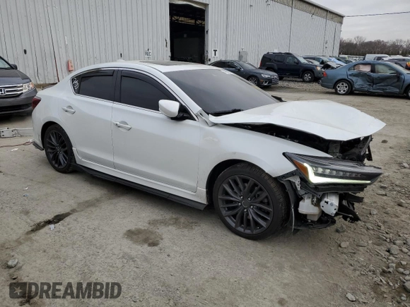 2021 Acura ILX w/Premium/A-SPEC Package with VIN 19UDE2F83MA008591, listed as a Copart auction lot 49028615 with 41,806 mi miles and Salvage Title. Bid and sale history available at carsss.com. Image 4.